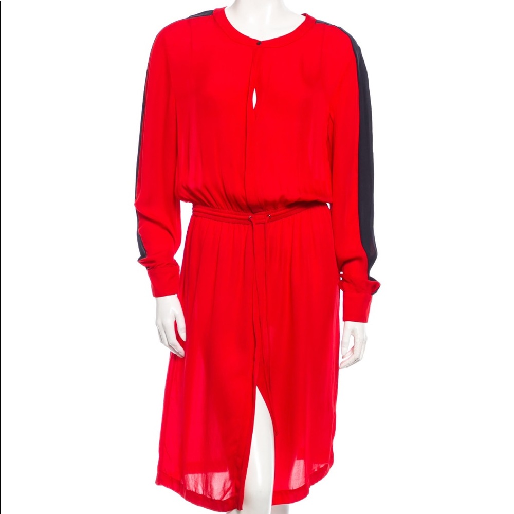 red silk ALC dress